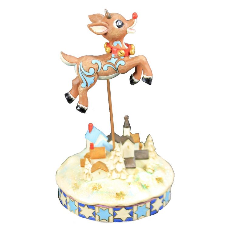 Jim Shore Leaping Rudolph With Bells  -  One Figurine 8.755 Inches -  Christmas  -  6006792  -  Polyresin  -  Multicolored, 4 of 5