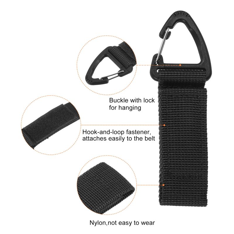 Unique Bargains Belt Keeper Key Chain Nylon Webbing Strap Hanging Gear Buckle Key Chain Hook with Triangle Snap, 4 of 7