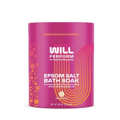 WILL Perform Bulk Epsom Salt Recovery Bath Soak - Citrus Blossom Scent - 96oz