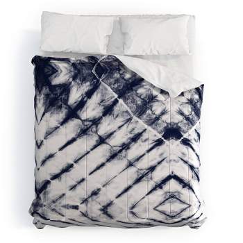 Full/Queen Little Arrow Design Co Tie Dye 100% Cotton Comforter Set Blue - Deny Designs