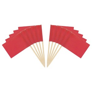 Unique Bargains Small Labeling Marking Cake Cocktail Decor Flag Toothpicks 100 Pcs - 1 of 4