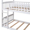 PAGED Twin over Twin Bunk Bed House Shaped Wooden Bed Frame with Guardrails and Slide for Bedroom - 3 of 4