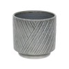 Cheung's Parlora Crossed Diagonal Pattern Straight Side Ceramic Pot - Large - Gray - 3 of 4