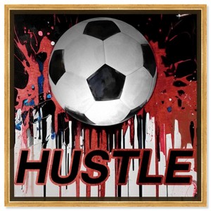 Notoriart Soccer Red Splash Soccer Wall Art Framed - 1 of 4