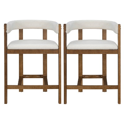 Christopher Knight Home Callista Rubberwood Upholstered Counter Stool With Open Back (Set of 2)