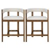 Christopher Knight Home Callista Rubberwood Upholstered Counter Stool With Open Back (Set of 2) - 2 of 4