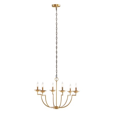 BAOURE 6-Light 25-in Traditional Candelabra Styled Gold Chandelier