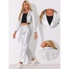 INSPIRE CHIC Women's Faux Leather One Button Lapel Collar Cropped Moto PU Jackets - 2 of 4