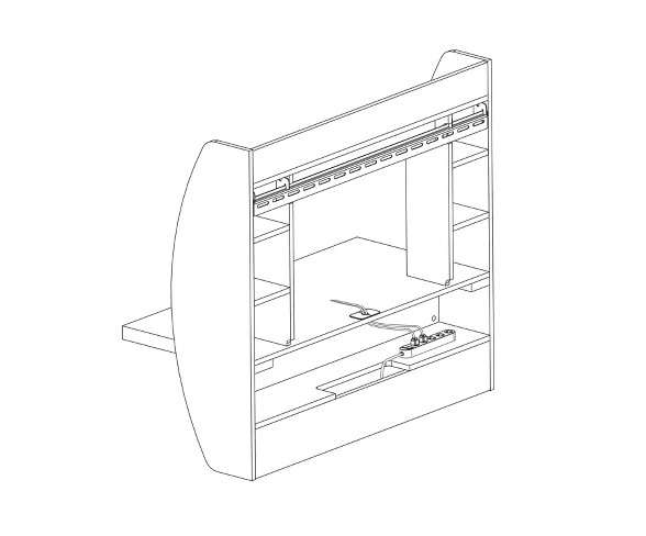 Floating Desk with Storage White - Prepac