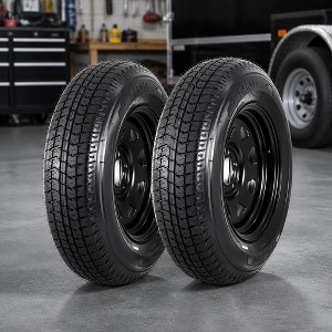 Trailer Tires & Wheel Set, 2-Pack, 4-Lug 4-Inch Bolt Pattern, 6-Ply ...