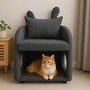 Gulches Dark Gray Bunny-Ear Pet-Friendly Armchair, 2-in-1 Sofa Chair with Triple-Entry Pet Hideaway, Scratch-Resistant Fabric - 2 of 4