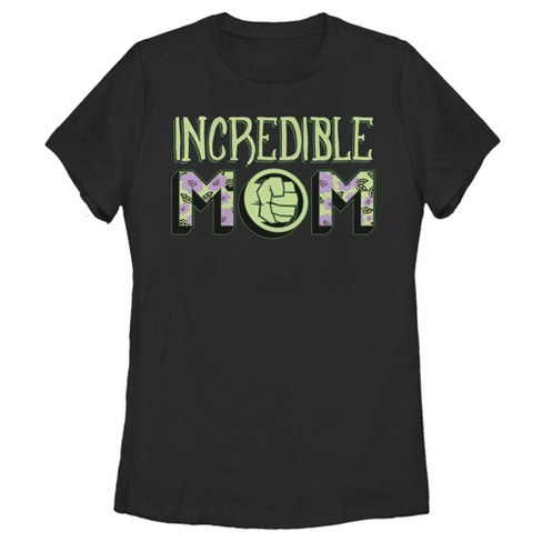 Women's Marvel Incredible Mom Hulk Badge T-shirt - Black - Small : Target