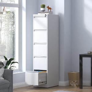 ACEPANO 64.1 in. H Vertical Metal File Cabinet with Lock & 5 Drawers for Office & Home-White - 1 of 4