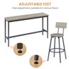 KTMBDW 4-Piece Bar Table and Chairs Set, Modern Wood Table with 3 PU Cushion Bar Stools, Space Saving Table for Home & Kitchen, Black Frame - 3 of 4