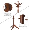 VASAGLE Coat Rack Free Standing with 11 Hooks, Wooden Hall Tree Coat Hat Tree Coat Holder with Solid Rubberwood Base, Dark Walnut - 4 of 4