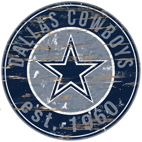 NFL Dallas Cowboys Fan Creations Round Distressed Sign