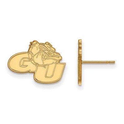Black Bow Jewelry 10k Yellow Gold Gonzaga Bulldogs NCAA Post Earrings