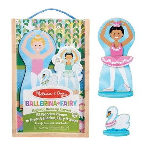 Melissa & Doug Ballerina And Fairy Magnetic Dress-Up Double-Sided Wooden Doll And Swan Pretend Play Set - 5pc - 1 of 4