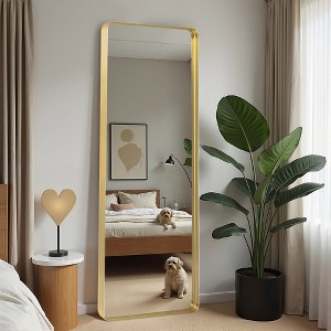 Lirago 71" x 31" Rectangle full body mirror with Black Scratch Resistant Aluminum Alloy Frame - 1 of 4