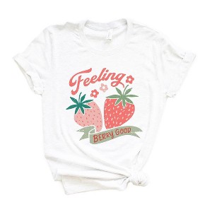 Simply Sage Market Women's Feeling Berry Good Strawberries Short Sleeve Graphic Tee - 1 of 3