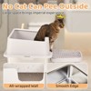 Phiestina Stainless Steel Cat Litter Box with Lid, Extra Large Pan with High Sides, Pedal Filter & Scoop, White - 2 of 4