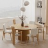 PexFix 60 inch Wood Round Dining Table Circle Kitchen Table with Wood Strip Base Modern Farmhouse Dinner Tables for Kitchen Living Room Natural - 3 of 4