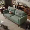 65" Loveseat Sofa, Mid Century Button Tufted Sofa Couch with Wood Legs & Trim - 2 of 4