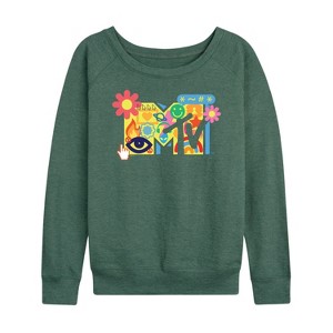 Women's - MTV - Y2k Logo Lightweight French Terry Wide Neck Long Sleeve Shirt - 1 of 4