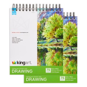 KINGART Drawing Paper 8x10 75 Sheets 2-Pack - 1 of 4