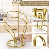Gold Stainless Steel Paper Towel Holder Set, Countertop Stand with Weighted Base and Suction Cups - 3 of 4