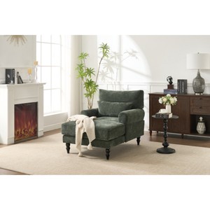 51.6" Modern Chaise Lounge Sleeper with Solid Wood Legs, Upholstered Recliner for Bedroom Living Room Study-3irtyhousy - 1 of 4