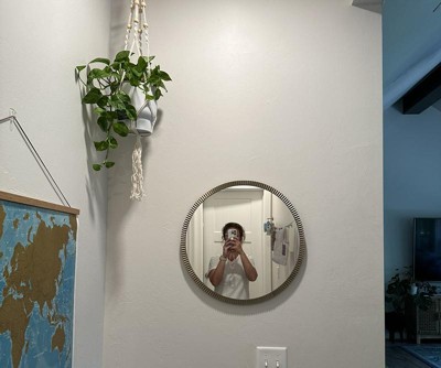 Pleated Brass Round Wall Mirror Antique Finish - Hearth & Hand™ With ...