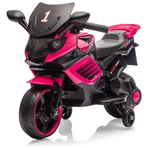 6V Kids Ride On Motorcycle w/Training Wheels, Electric Bike Toy w/Headlight, Horn & Music, Gift for Ages 3-6 - 1 of 4