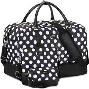 21 Inch Weekender Travel Duffle Bag with Shoe Compartment, 3PCS Set for Women, Carry On for Weekend and Business - 1 of 4