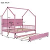 Wooden Platform House Bed with Trundle and Shelf-ModernLuxe - 3 of 4