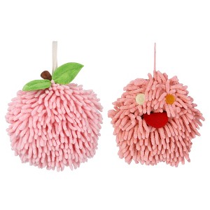 REGALWOVEN 2 Pcs Cute Comfortable Soft Absorbent Chenille Fuzzy Hand Towel - 1 of 4