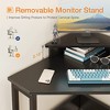 ODK Modern Wooden Triangle Corner Fit Computer Workstation Desk with Durable Steel Frame and Raised Monitor Stand - 3 of 4