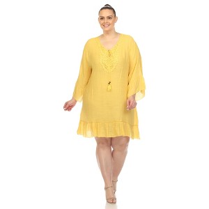 PS Sheer Embroidered Knee Length Cover Up Dress - White Mark - 1 of 4