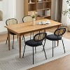2PCS Dining Chairs, Mid-Century Modern Velvet Upholstered Dining Room Chairs with Rattan Backrest & Sturdy Metal Legs - 2 of 4