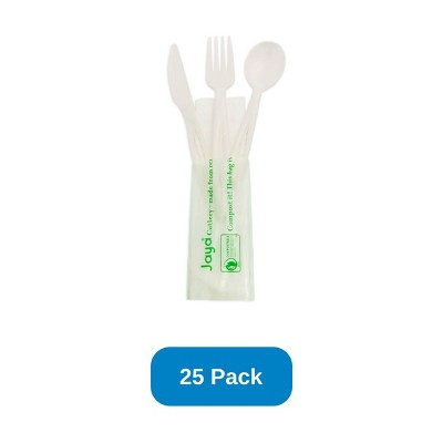 Jaya Disposable Cutlery Place Setting Compostable - Pack of 25