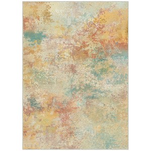 Abynow Geometric Modern Loomed Machine Washable Area Rug - 1 of 4