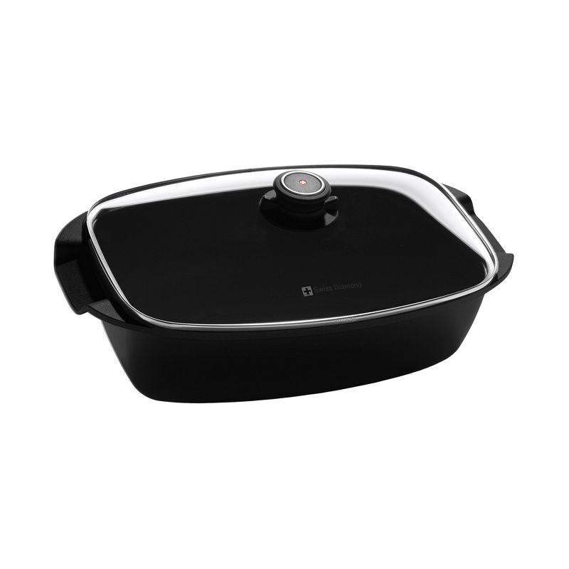 Swiss Diamond XD Roaster with Tempered Glass Lid, 13" x 8", 5.3 QT, 1 of 3
