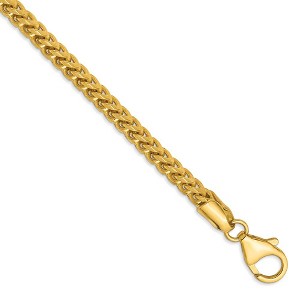 Black Bow Jewelry 3mm, 14k Yellow Gold, Solid Franco Chain Anklet or Bracelet - 1 of 4