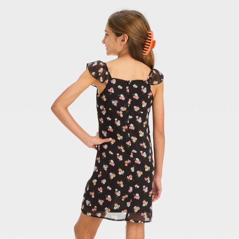Girls' Ruched Bust Flutter Strap Chiffon Dress - art class™, 3 of 5