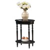 HomeStock Oval End Table 20.5 Inch, Traditional Solid Wood Accent Table with Bottom Storage Shelf for Living Room or Office Use - 4 of 4