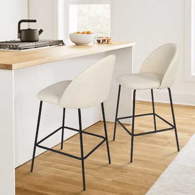 Timo Swivel Counter Height Barstool With Wood Base Cream - Threshold™ :  Target