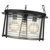Cape Harbor 3-Light Pendant - Nautical Elegance with Water-Hammered Glass & Steel Frame - 3 of 4