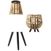 Vintiquewise Indoor and Outdoor Modern Natural Bamboo Decorative Lantern with Black Stand and Glass Candle Holder - 3 of 4