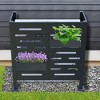 Outdoor Air Conditioner Fence, 3 Panel Metal Privacy Screen with Planter Box, Outdoor Trash Can Enclosure For Courtyard, Garden, Backyard - 3 of 4