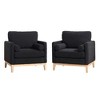 CAVINAS Modern Farmhouse Accent Chair,Wooden Arm Chair with Cushions,Comfy Sitting Chair for Living Room,Office,Lounge - 2 of 4